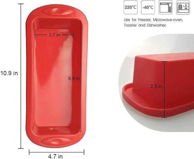 SILIVO Silicone Bread and Loaf Pans (2 Pack) - Nonstick Silicone Baking Mold for Homemade Loaf, Bread and Meatloaf