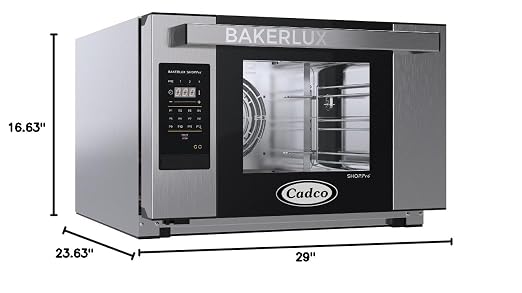 Cadco XAFT-03HS-GD Bakerlux GO Panel Heavy-Duty Countertop Convection Oven with Digital Controls, Stainless Steel/Black, NSF, 120v, Stainless Black, For Commercial Use, 130 lbs.