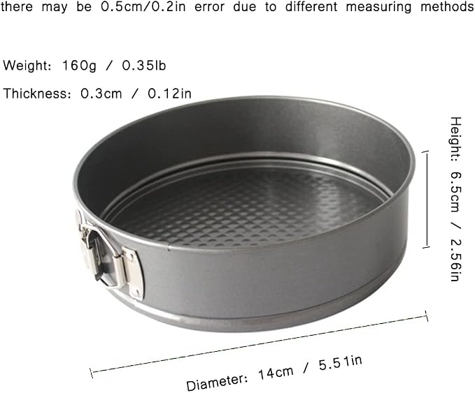 Nonstick Premium Springform Pan, Cheesecake Pan With Removable Bottom, Round Carbon Steel Mold For Baking, 14cm / 5.5inch