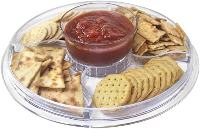 Cake Stand with Dome Cover, 6-in-1 Multi-Purpose Use, Cake Stand with Lid, Serving Platter, Punch Bowl, Desert Platter and More, BPA Free - Case of 6