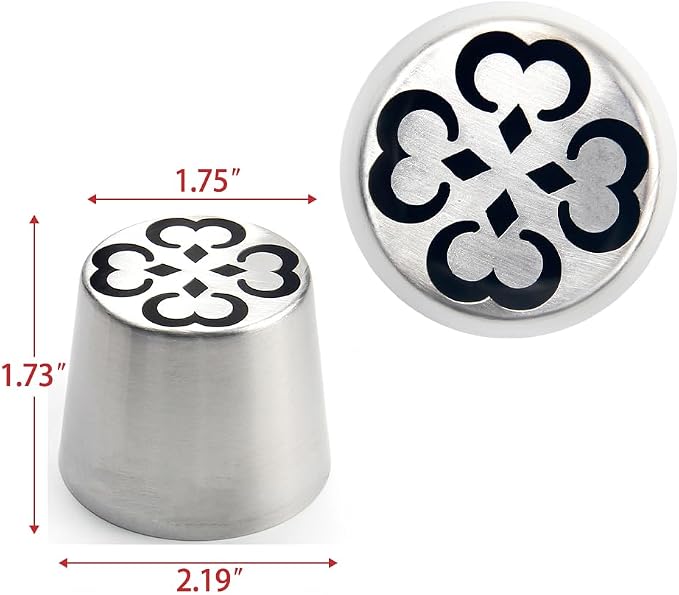 Extra Large Russian Piping Tips - Stainless Steel Flower Nozzles Set for Cake Decorating, Rose & Floral Icing Tips for Cupcakes, Cookies Professional Baking Tools (XXL, Style 52)