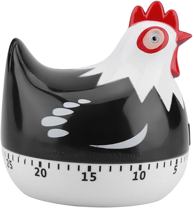 Joyzan Chicken Cartoon Kitchen Timer, Chick Hen Pattern Baking Countdown Mechanical Rotating Loud Alarm Mini Counters Timing Reminder Lovely Cute Manual Egg Animal Time Management Clock Home Study
