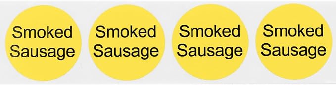 Smoked Sausage Deli Labels 1 Inch 500 Total Adhesive Labels