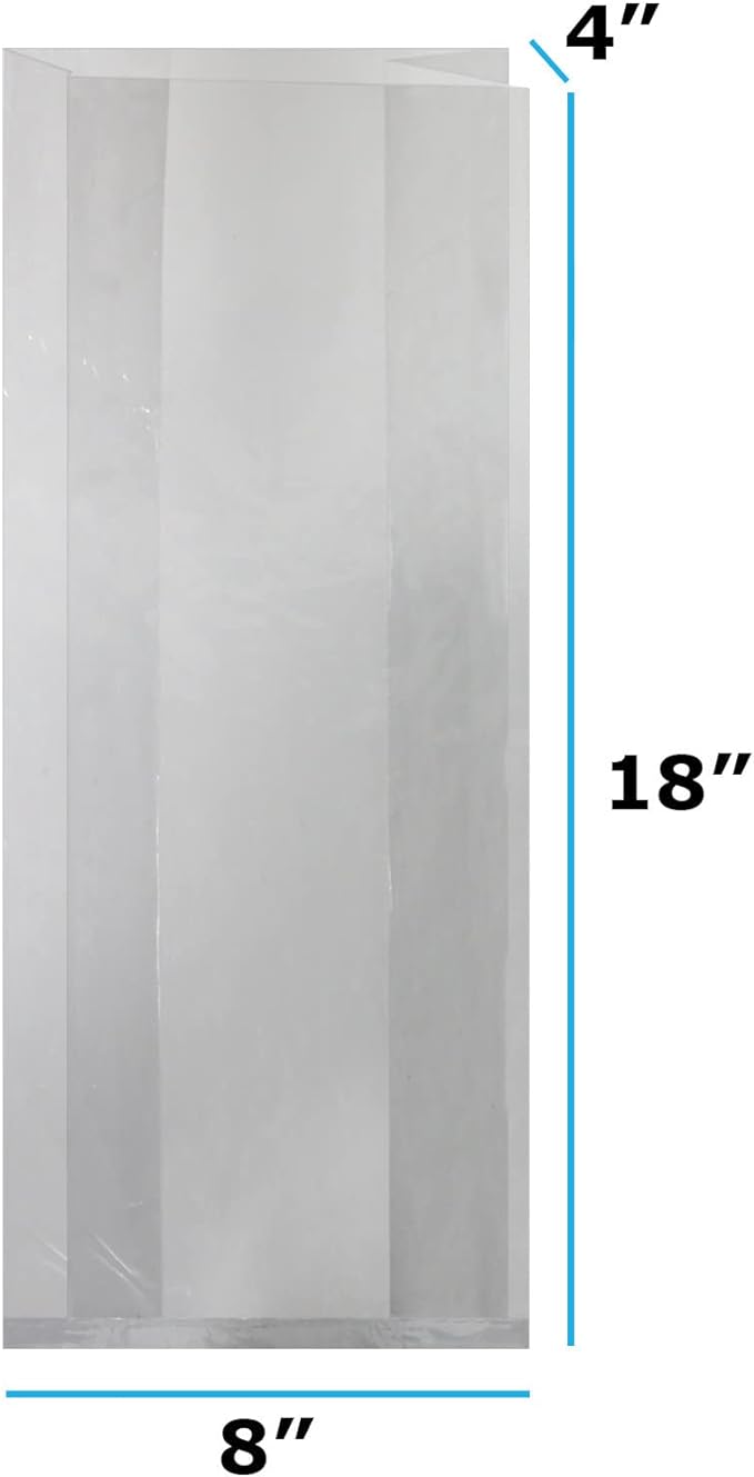 Bread Bags with Ties, Reusable, 100 Clear Bags and 100 Ties