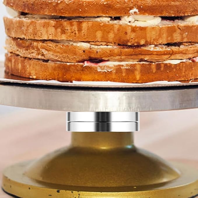 SHINEOFI Aluminum Alloy Turntable Bearing 3.14In Round Rotating Cake Stand Base for Baking Tray Swivel Display and Serving