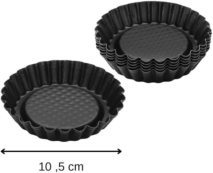 Zenker Non-Stick Carbon Steel Mini Tart Pans, 4-Inch Diameter, Set of 6