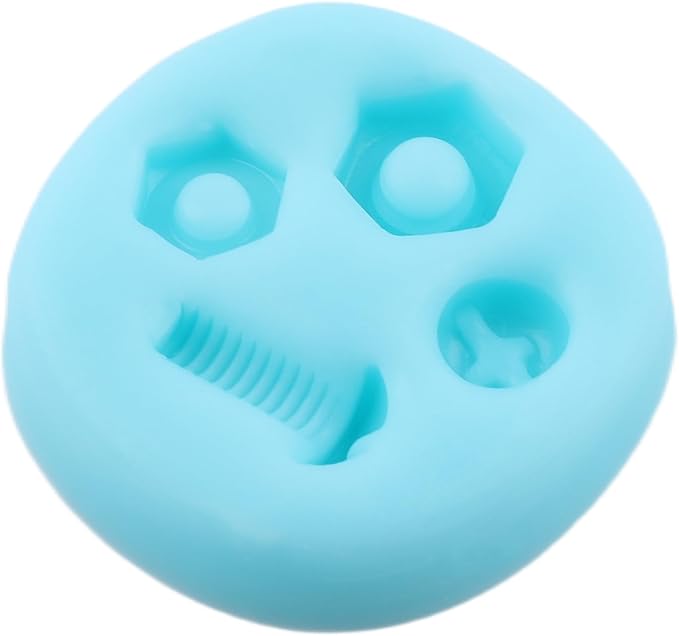 Screw Nut Silicone Molds Hand Tools Fondant Mold for Cake Decorating Cupcake Topper Chocolate Candy Gum Paste Polymer Clay