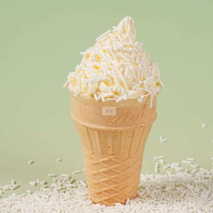 Edible White Sprinkles Bulk 16 oz Bulk White Jimmies for Ice Cream Dessert Toppings brownies Cookies, Cupcakes, Cake Decorating Birthday Baby Shower