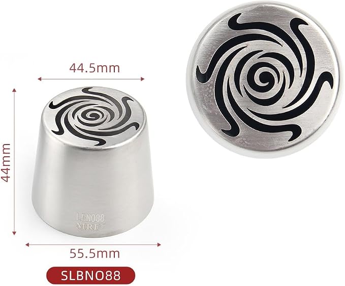 1 Piece Stainless Steel Extra Large Swirl Flower Icing Tip,Cake Decorating Piping Nozzle for Cupcakes Bouquet,Pastry Frosting Russian Piping Tip,Bakery Candy Craft Tools