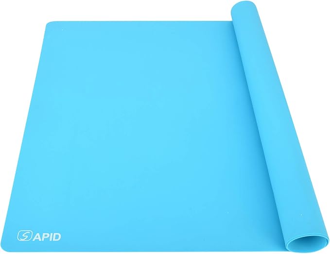 Sapid Extra Large Silicone Sheet for Crafts, Thick Silicone Jewelry Casting Mats, Nonstick Nonslip Silicon Mat for Epoxy Resin, Art Painting, Heat- Resistance Counter Mat (20"×27.9", Blue)