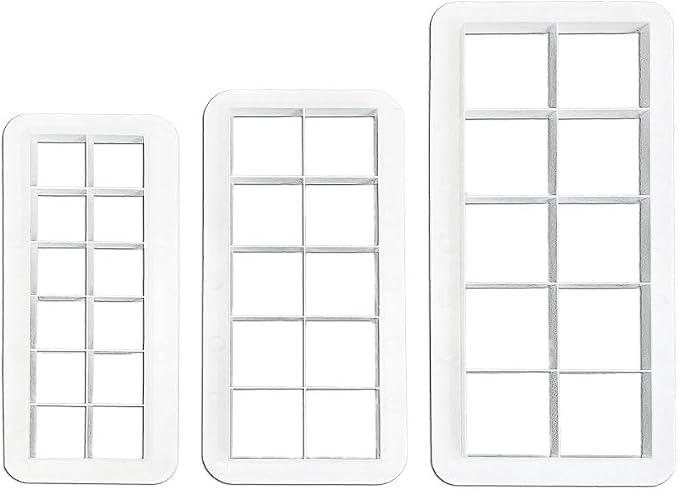 3Pcs White Square Cookie Cutter Set, Geometric Multicutter Cake Fondant Cutter,3 Size Square Biscuit Cutters Cake Decorating Use Safety Easy to Store,Cookie Cutters Baking Tools and Accessories