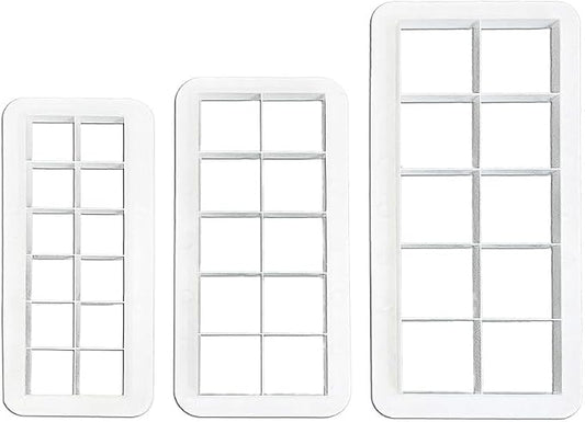 3Pcs White Square Cookie Cutter Set, Geometric Multicutter Cake Fondant Cutter,3 Size Square Biscuit Cutters Cake Decorating Use Safety Easy to Store,Cookie Cutters Baking Tools and Accessories