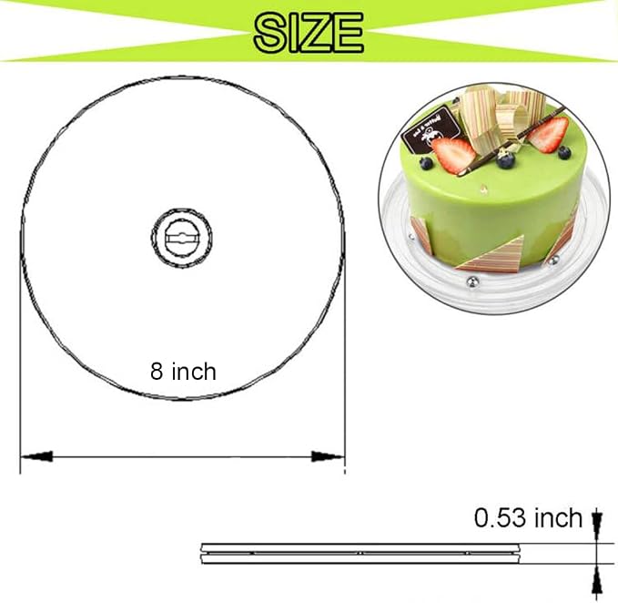 Cookie Decorating Kit Supplies 8 Inch Including 1 Acrylic Turntable, 6 Decoration Brushes 6 Scribe Needle, Cookie Turntable Decorating