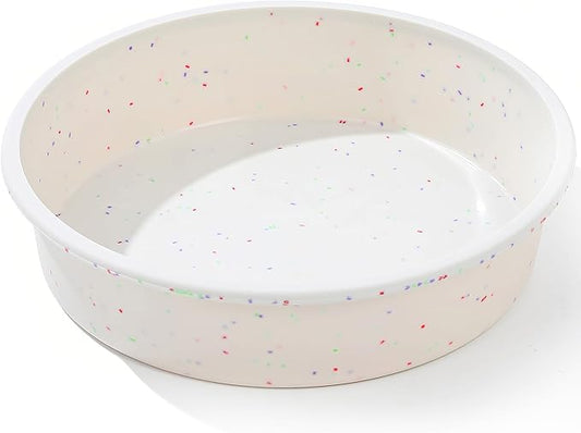 6 inch Silicone Round Cake Pans with Metal Reinforced Frame, Nonstick Small Smash Cake Molds for Baking, BPA Free 1 Pc (Cream)