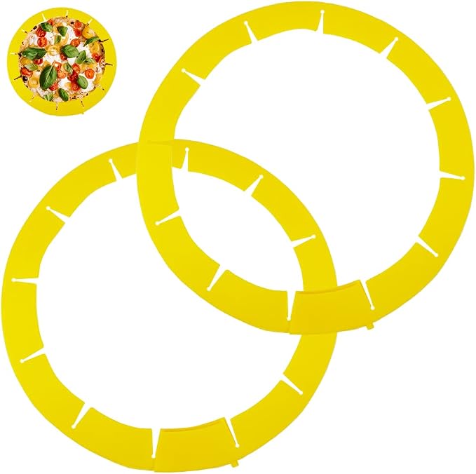 Adjustable Silicone Pie Crust Shield Pie BPA-free Protectors Cover Kitchen Tool for Baking Pie Pizza, Fits 8-11.5 Inches Pie (Yellow-2pcs)