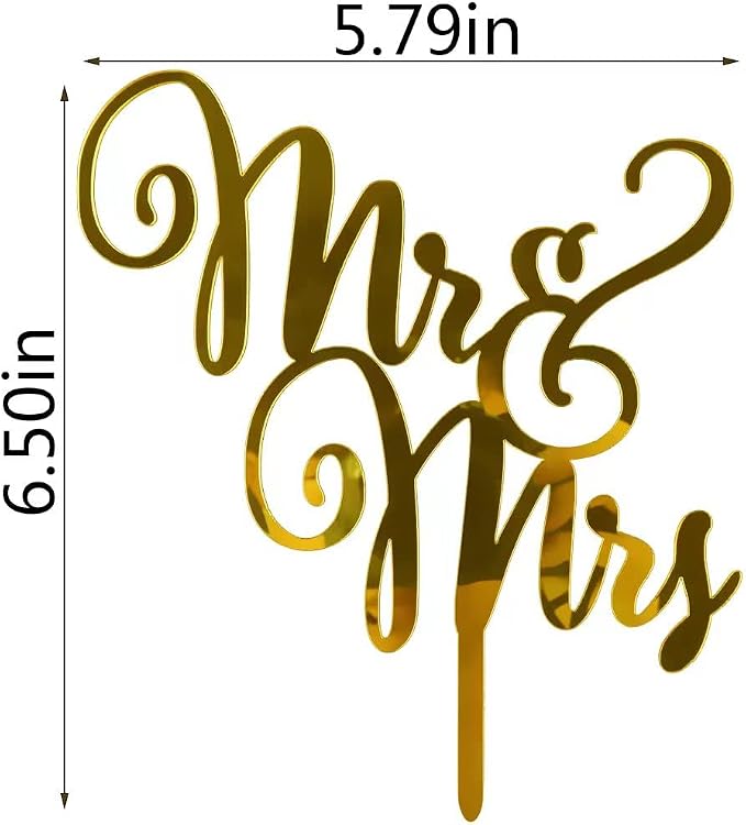 Acrylic Mr & Mrs Cake Topper,Bride and Groom Cake Topper, Wedding or Anniversary party Decoration Supplies