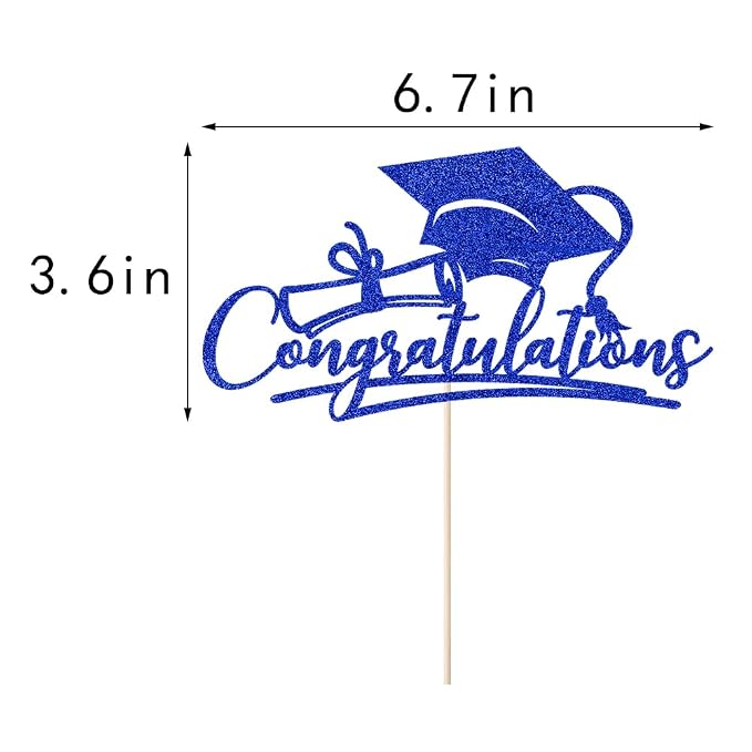 Congratulations 2026 Graduation Cake Topper,Congrats Grad Cake Decor - 2026 High School/College/Senior Graduation Party Decorations Supplies (navy blue)
