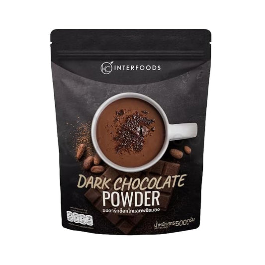 เคซี Premium Dark Cocoa Powder for Drinking and Baking – Rich Unsweetened Dutch-Processed Chocolate Blend – Resealable 500g