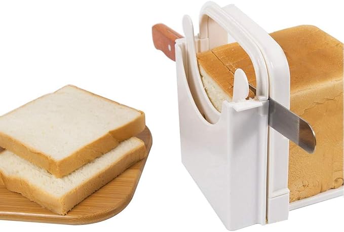Bread Slicer Foldable Bread Cutting Guide with 5 Slice Thicknesses Mold, Bread Bagel Loaf Sandwich Cutter Slicer