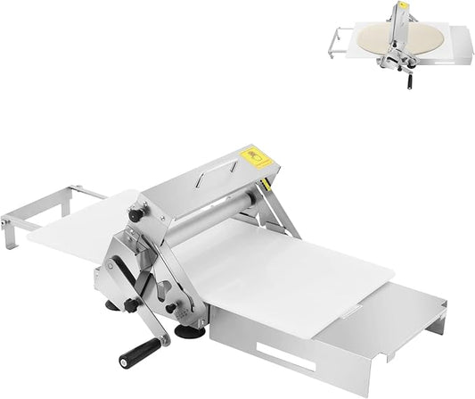 Folding Dough Sheeter, Folding Dough Rolling Machine, Manual Dough Sheeter, Stainless Steel & PP Folding Sheeter, for Bakery & Home Kitchen