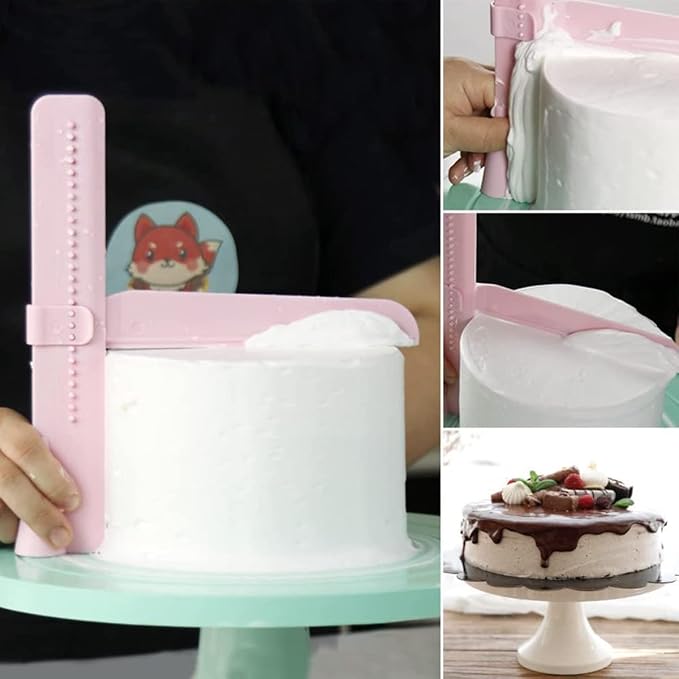 Adjustable Cake Scraper, Plastic Cake Cream Smoother, Easy Comb Set Edge Side Decorating Tools, With Tools 3 in 1