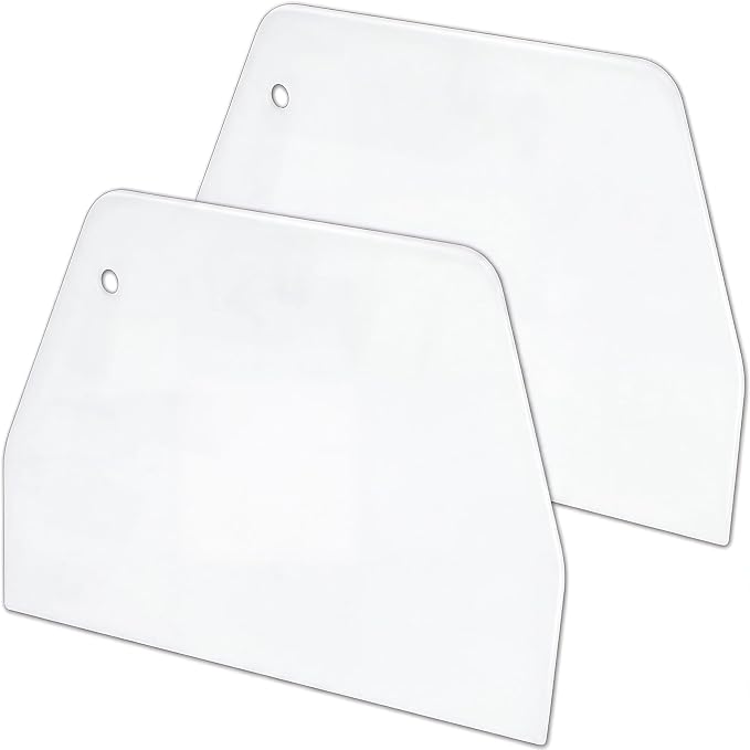 YARNOW 2 PCS Large Plastic Dough Scraper for Baking, Trapezoidal Bench Cutter and Flexible Bowl Spatula for Bread Cake Decorating, Fondant Icing Smoothing Tool, White