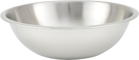 Winco 8 Quart Heavy-Duty Stainless Steel Mixing Bowl, Shallow
