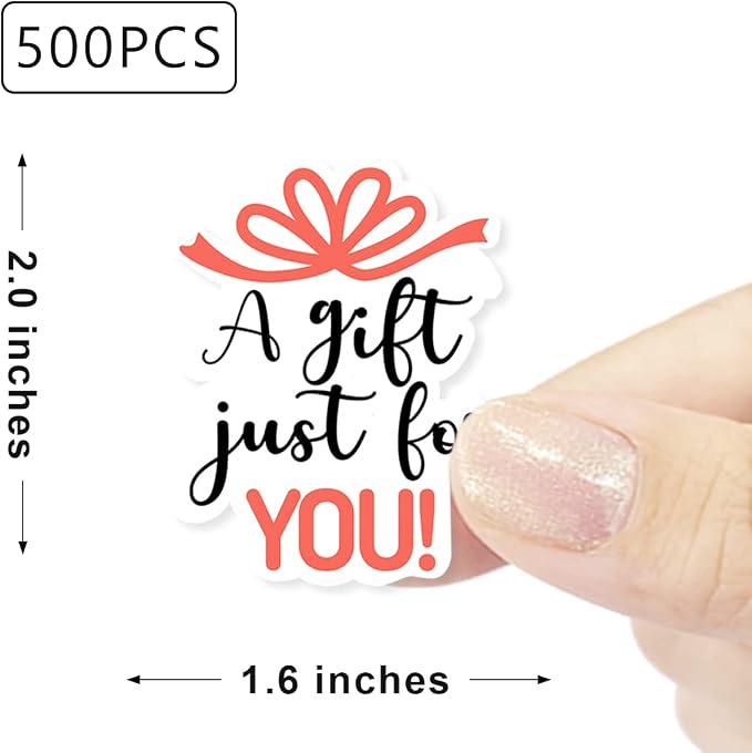 Wailozco A Gift Just for You Stickers,Mail Stickers for Small Business Package Shipping Envelopes Packing 500 Labels Per Roll ﻿