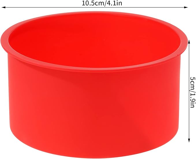 12pcs Silicone Cake Mold Baking Round Cake Molds 4 Inch Non-Stick Baking Pan Kitchen Silicone Cake Molds for Baking(Red, Blue, 4inch)
