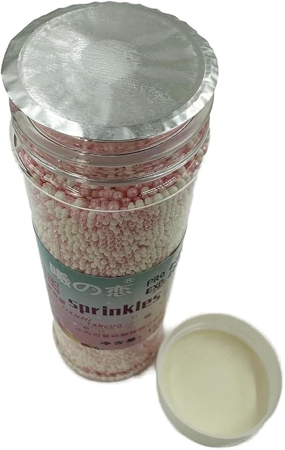 Pink White Christmas Sprinkles, 2mm Mini Pearls Ball Valentines, Cake Sprinkles, Gluten Free, Cookies, Chocolate, Fondant, Princess Topping, Ice Cream, Edible, Dessert Decoration
