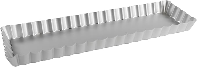 Fat Daddio's PFT-1375 Rectangle Fluted Tart Pan, 13.75 x 4.25 Inch