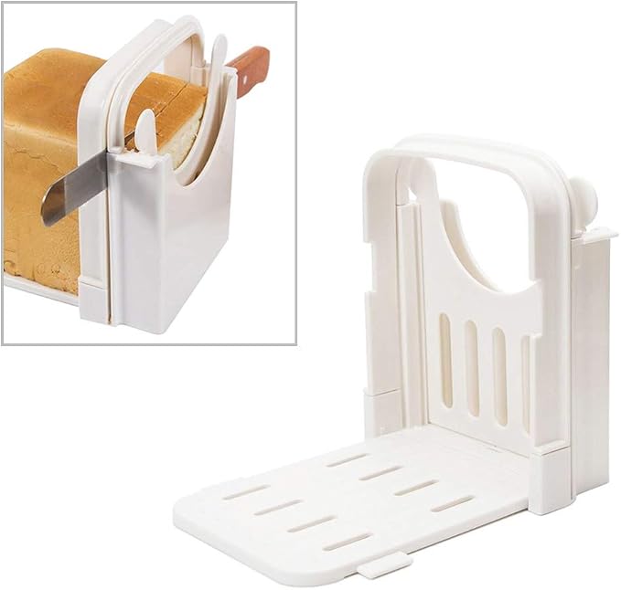 Bread Slicer Foldable Bread Cutting Guide with 5 Slice Thicknesses Mold, Bread Bagel Loaf Sandwich Cutter Slicer