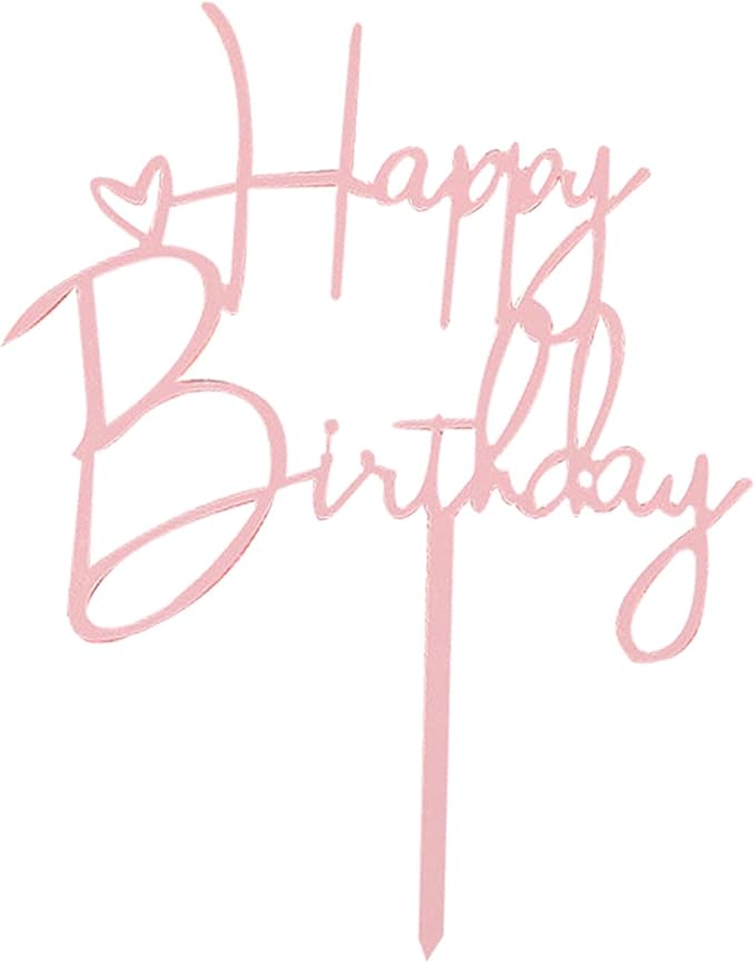 Happy Birthday Cake Topper Cake Decoration Birthday Cake Supplies (Rose gold cake topper)