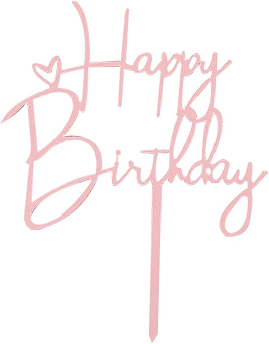 Happy Birthday Cake Topper Cake Decoration Birthday Cake Supplies (Rose gold cake topper)