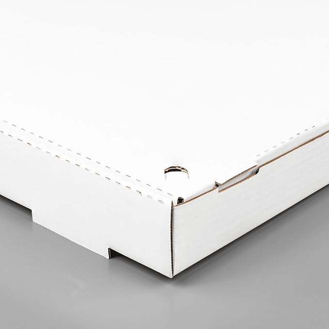 Karat Pizza Boxes 10" x 10" x2" [50 Pack] White Corrugated Boxes | Ventilated, Grease-Resistant, Durable for Pizza or Shipping Use