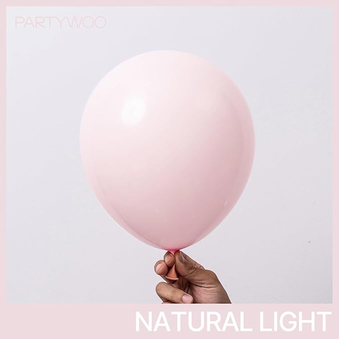 PartyWoo Pale Pink Balloons 100pcs Different Sizes of 36 18 12 10 5 Inch Light Pastel Baby Pink Balloon Arch Kit for Birthday Engagement Bachelorette Baby Shower Easter Party Decorations Pink-Q01
