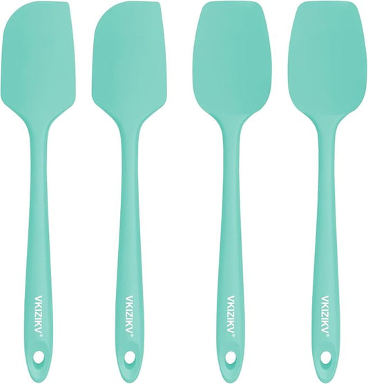 Silicone Spatula Set, 11.4 in, 600°F Heat Resistant (Green) | Food Grade Rubber, BPA Free, Stainless Steel Core, Flexible for Cooking, Baking, Mixing, Seamless, Nonstick & Dishwasher Safe