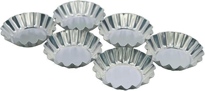 MYStar 3.15" (8 cm) Fluted Design Round Shape Non-stick Aluminum Tart Mold, Mini Pie Tin, Tartlet Pan, set of 20