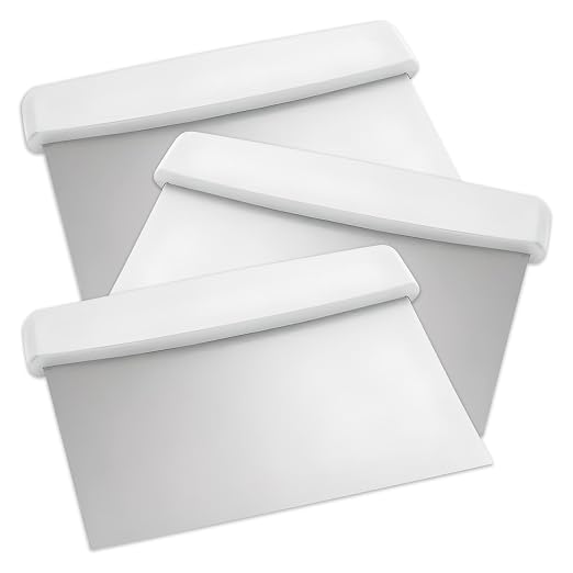 OCS Parts 3-Pack 6" Stainless Steel Dough Cutter and Bench Scraper | White Handle | Cutter for Pizza Dough, Bread, and Pastry Dough | Multipurpose Kitchen Utensil
