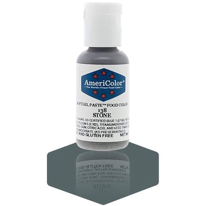 AmeriColor, Stone, 0.75 Ounce Bottle, Soft Gel Paste Food Color