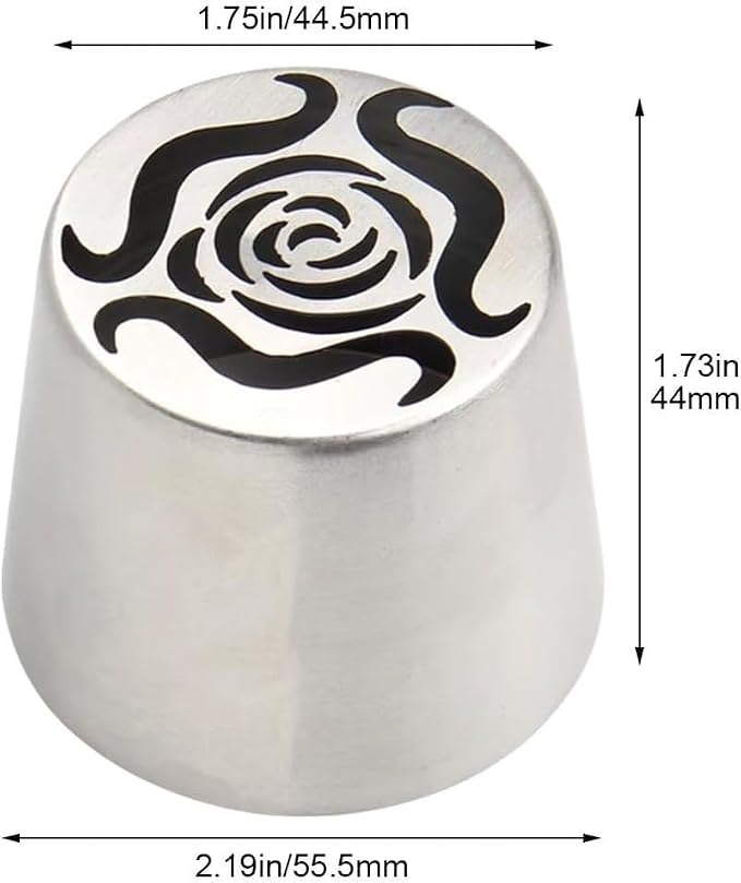 Extra Large Russian Piping Tips, Stainless Steel Rose Floral Piping Nozzles for Cake Decorating Icing, Rose Piping Tips for Cupcakes, Desserts, DIY Flower Nozzle (1pcs)
