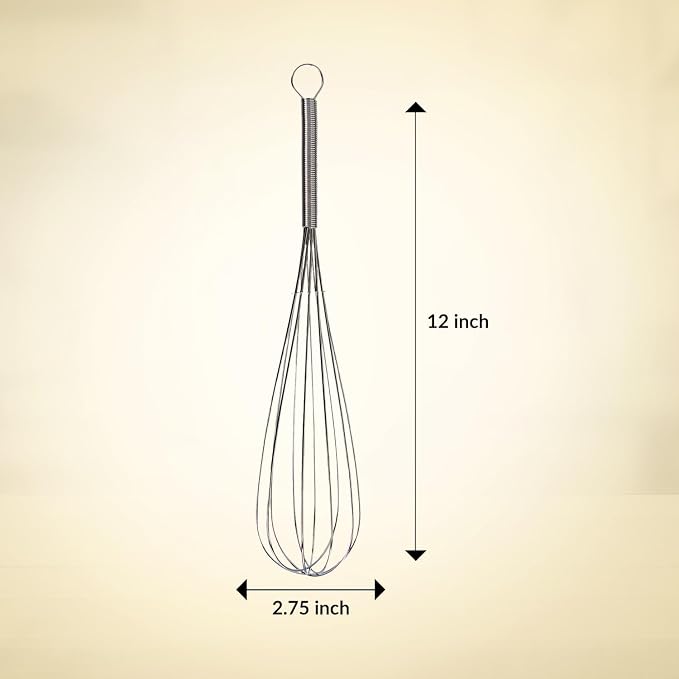 Mrs. Anderson’s Baking Egg and Batter Whisk, 18/8 Stainless Steel, 12-Inches