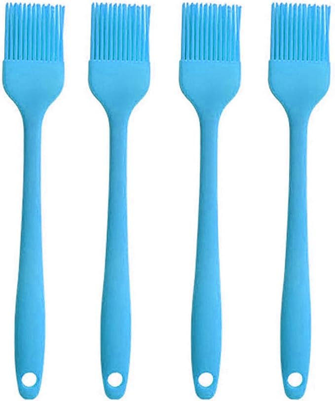 Silicone Oil brush, for BBQ Kitchen Cooking Baking and Grilling (4 PCS,blue)