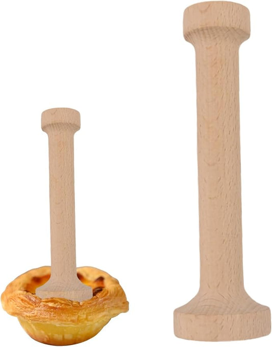 Wooden Tart Tamper,Double Side Pastry Dough Egg Tarts Pastry Tools DIY Cake Pastry Tools for Making Egg Tart, Pasta, Cheesecakes Dessert Kitchen Baking Tools (Model 2)