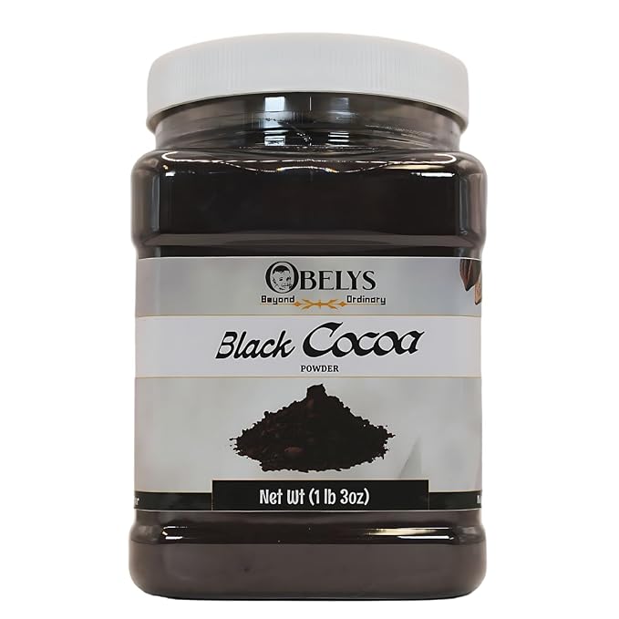 Unsweetened Black Cocoa Powder (1 lb 3 oz Jar) - All-Natural Food Coloring Alternative | Gluten Free, Kosher, Non-GMO | Dutch Processed