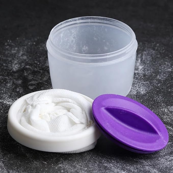 Fondant Dusting Pouch & Powder Container, Non-Stick Powder Puff Cup for Cornstarch, Icing Sugar, Flour | Essential Baking & Cake Decorating Tool for Fondant Work, Gum Paste & Cookies