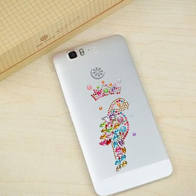Jewel Gem Sticker Acrylic Phone Sticker Self-Adhesive Crystal Animal Rhinestone Decal Butterfly Parrot Reindeer Squirrel Love for Crafts DIY Water Bottle Bling Mirror Kid Handmade Decor 8 Sheets