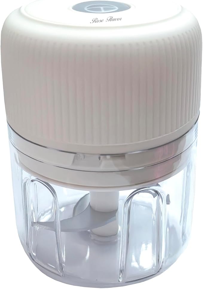 Electric Garlic Chopper, USB Chargeable Mini Food Processors 250ML (White)