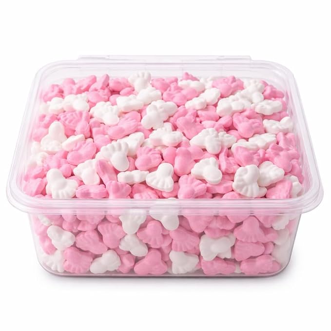 Oasis Supply Baby Shower Sprinkles & Sugar Shapes – Edible Decorations for Cakes, Cupcakes, and Cookies – Gender Reveal, Boy, Girl, and Neutral Party Baking Decorations - Pink Baby Feet