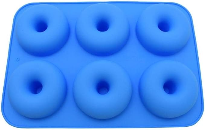 6 Cavity Silicone Donut Baking Pan Heat Resistance Muffins Bakeware Cookies Baking Tray Cake Decorating Tools Random Color